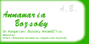 annamaria bozsoky business card